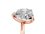 Rose gold Round and Heart Toi Moi Ring with Prong Setting and Plain Band 5