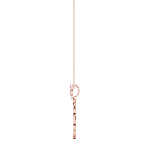 Rose gold Round and Marquise Diamond Bezel Set Pendant 2