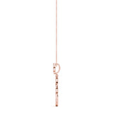 Rose gold Round and Marquise Diamond Circle Pendant with Bezel and Prong Setting 2