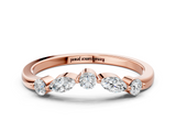 Rose gold Round and Marquise Diamond Half Eternity Band with Prong Setting_4