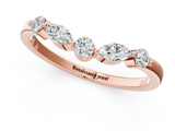 Rose gold Round and Marquise Diamond Half Eternity Band with Prong Setting_5