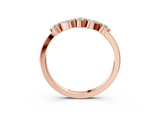 Rose gold Round and Marquise Diamond Half Eternity Band with Prong Setting_7