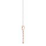 Rose gold Round and Marquise Diamond Milgrain Prong Pendant 2