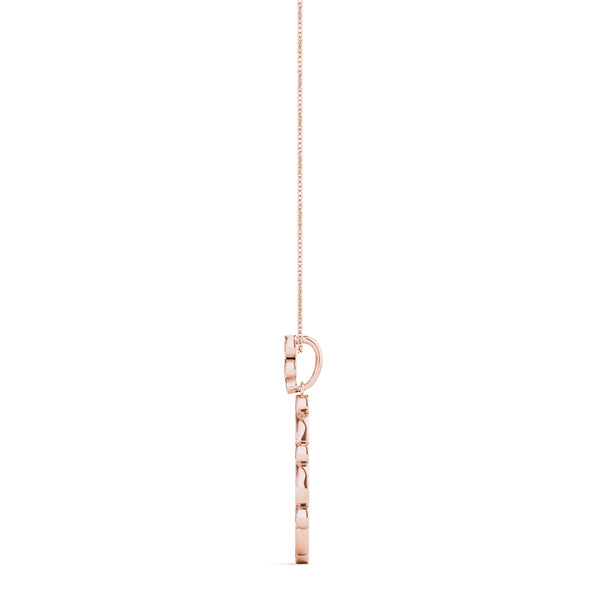 Rose gold Round and Marquise Diamond Milgrain Prong Pendant
