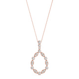 Rose gold Round and Marquise Diamond Milgrain Prong Pendant