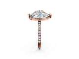 Rose gold Round and Marquise Toi Moi Ring with Prong Setting and Micro Pave Band 2