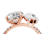 Rose gold Round and Marquise Toi Moi Ring with Prong Setting and Micro Pave Band 4