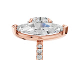 Rose gold Round and Marquise Toi Moi Ring with Prong Setting and Micro Pave Band 5