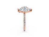 Rose gold Round and Marquise Toi Moi Ring with Prong Setting and Pave Band_76