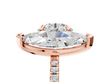 Rose gold Round and Marquise Toi Moi Ring with Prong Setting and Pave Band_79