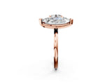 Rose gold Round and Marquise Toi Moi Ring with Prong Setting and Plain Band 2