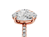 Rose gold Round and Oval Toi Moi Ring with Prong Setting and Micro Pave Band 1