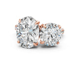 Rose gold Round and Oval Toi Moi Ring with Prong Setting and Micro Pave Band 2