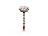 Rose gold Round and Oval Toi Moi Ring with Prong Setting and Micro Pave Band 4