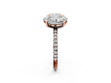 Rose gold Round and Oval Toi Moi Ring with Prong Setting and Pave Band 2