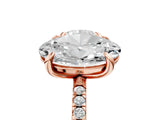 Rose gold Round and Oval Toi Moi Ring with Prong Setting and Pave Band 5
