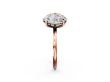 Rose gold Round and Oval Toi Moi Ring with Prong Setting and Plain Band 2