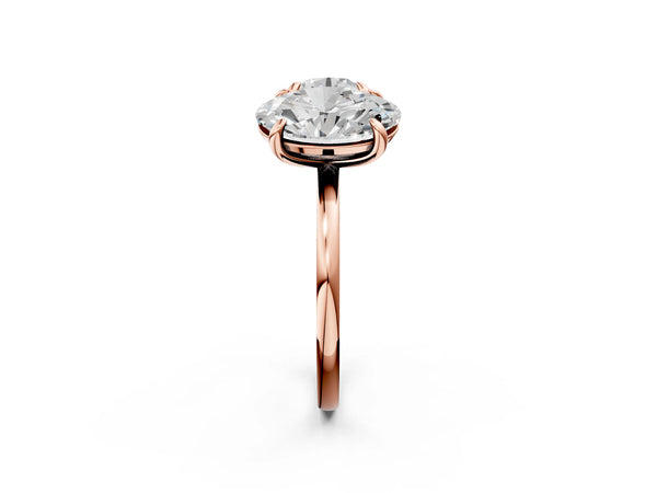 Rose gold Round and Oval Toi Moi Ring with Prong Setting and Plain Band