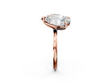 Rose gold Round and Pear Toi Moi Ring with Prong Setting and Plain Band 2