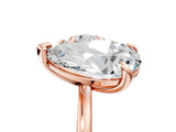 Rose gold Round and Pear Toi Moi Ring with Prong Setting and Plain Band 5