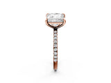Rose gold Round and Princess Toi Moi Ring with Prong Setting and Micro Pave Band 2