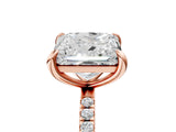 Rose gold Round and Princess Toi Moi Ring with Prong Setting and Micro Pave Band 5