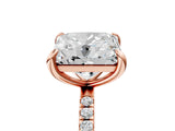 Rose gold Round and Princess Toi Moi Ring with Prong Setting and Pave Band 5