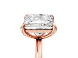 Rose gold Round and Princess Toi Moi Ring with Prong Setting and Plain Band 5