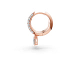 Rose gold Round and Radiant Diamond Huggie Hoop Earrings_29