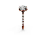Rose gold Round and Radiant Toi Moi Ring with Prong Setting and Micro Pave Band 2