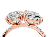 Rose gold Round and Radiant Toi Moi Ring with Prong Setting and Micro Pave Band 4