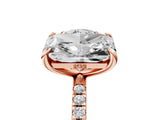 Rose gold Round and Radiant Toi Moi Ring with Prong Setting and Micro Pave Band 5