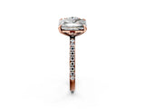 Rose gold Round and Radiant Toi Moi Ring with Prong Setting and Pave Band 2