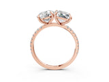 Rose gold Round and Radiant Toi Moi Ring with Prong Setting and Pave Band 3