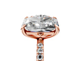 Rose gold Round and Radiant Toi Moi Ring with Prong Setting and Pave Band 5
