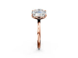 Rose gold Round and Radiant Toi Moi Ring with Prong Setting and Plain Band 2