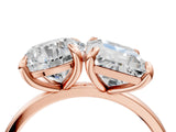 Rose gold Round and Radiant Toi Moi Ring with Prong Setting and Plain Band 4