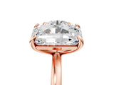 Rose gold Round and Radiant Toi Moi Ring with Prong Setting and Plain Band 5