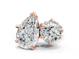 Rose gold Round and pear toi moi ring