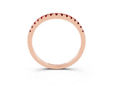 Rose gold Ruby Pavé Curved Wedding Band_9