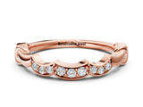Rose gold Scalloped Diamond Curved Band with Round Brilliant Stones and Shared Prong Setting_2