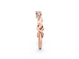Rose gold Scalloped Diamond Curved Band with Round Brilliant Stones and Shared Prong Setting_4