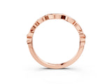 Rose gold Scalloped Diamond Curved Band with Round Brilliant Stones and Shared Prong Setting_5