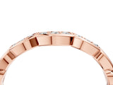 Rose gold Scalloped Diamond Curved Band with Round Brilliant Stones and Shared Prong Setting_6