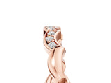Rose gold Scalloped Diamond Curved Band with Round Brilliant Stones and Shared Prong Setting_7