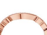 Rose gold Scalloped Diamond Round Cut Eternity Band with Pavé Setting_8