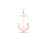 Rose gold Silver Anchor Pendant with Round Diamond Bezel Setting_23