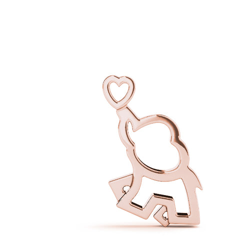 Rose gold Silver Elephant Heart Pendant 1