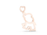 Rose gold Silver Elephant Heart Pendant_10