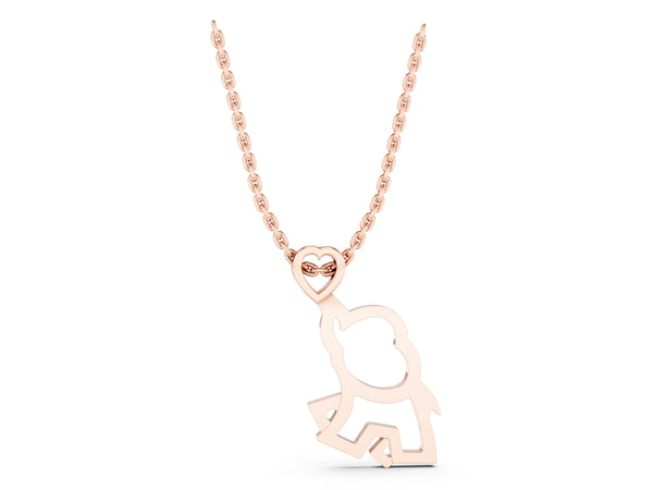 Rose gold Silver Elephant Heart Pendant